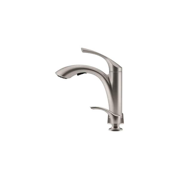 Mistos Single-Handle Pull-Out Sprayer Kitchen Faucet In Stainless Steel