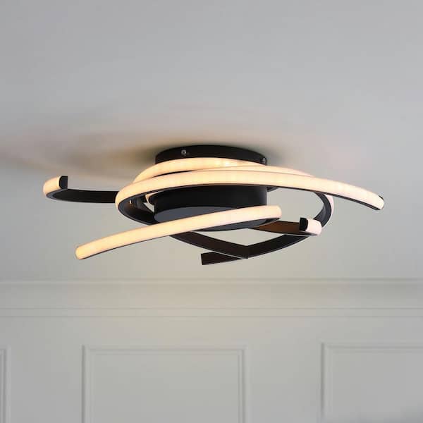 22 in. 1-Light Modern Linear LED Flush Mount Ceiling Lighting Fixtures