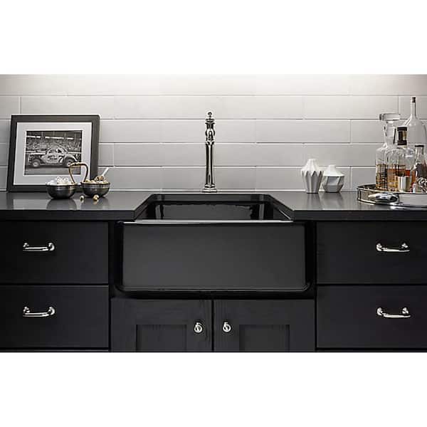 Whitehaven Farmhouse Apron Front Undermount Cast Iron 24 in. Single Bowl Kitchen Sink in White