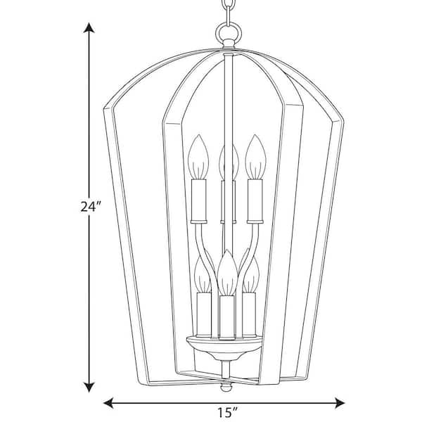 Gather Collection 6-Light Brushed Nickel Foyer Pendant