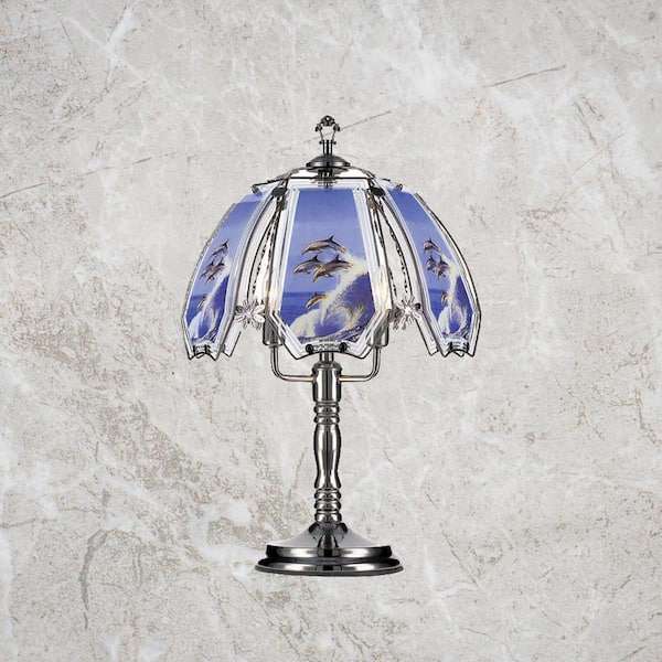 23.5 in. Dolphin Black Chrome Touch Lamp