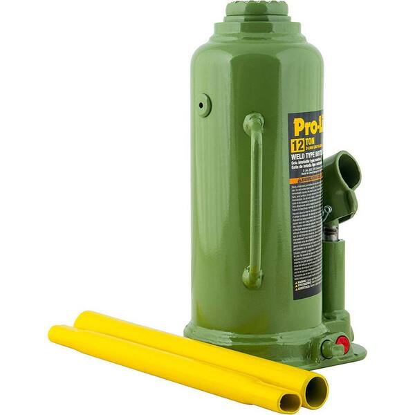 12-Ton Capacity Hydraulic Welded Bottle Jack with Side Pump