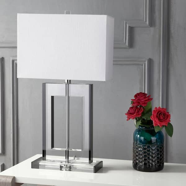 Parish 26 in. Clear/Black Crystal Table Lamp