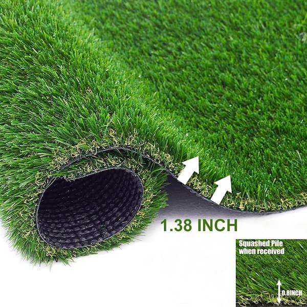 1.38in Pile Height 11 ft. W x Cut to Length Green Artificial Grass Turf