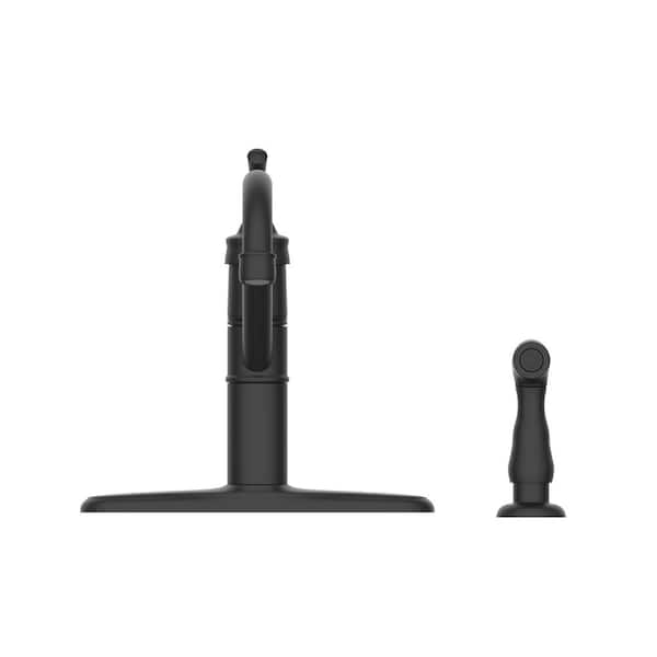 Barnhart Single-Handle Kitchen Faucet with Side Sprayer in Matte Black