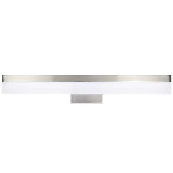 Eldridge 24 in. 1-Light Brushed Nickel LED Bathroom Vanity Light Bar