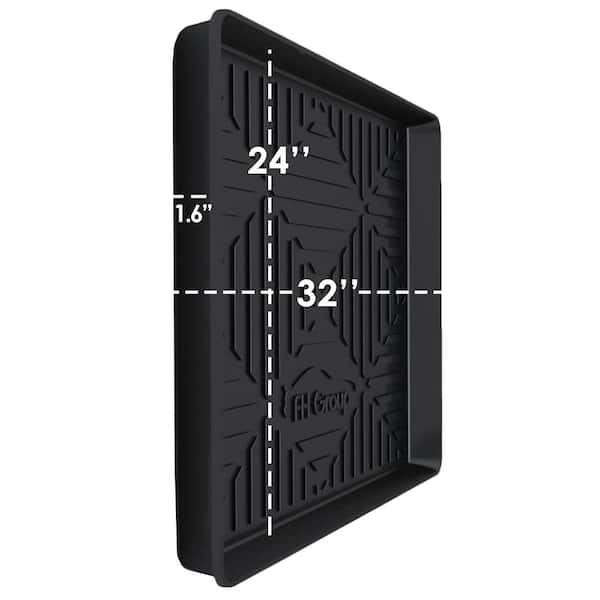 Climaproof Black Multi Purpose Non Slip 1 Piece 32 in. x 24 in. Rubber Car Cargo Tray