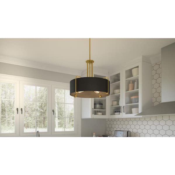 Hanley 4-Light Aged Brass Standard Pendant