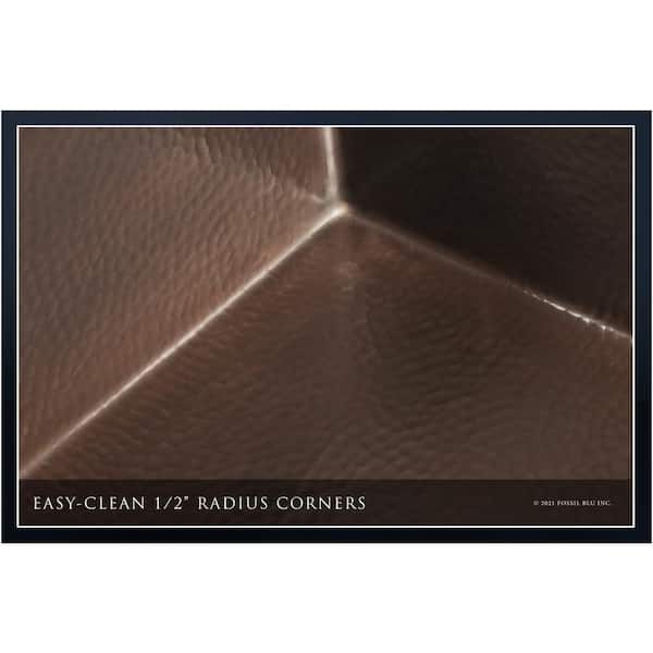 Luxury Dark Patina 12-Gauge Copper 33 in. Single Bowl Farmhouse Apron Kitchen Sink with Accs and Flat Front