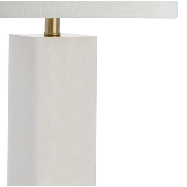 Jeffrey 29 in. Brass Gold/White Metal/Marble LED Table Lamp