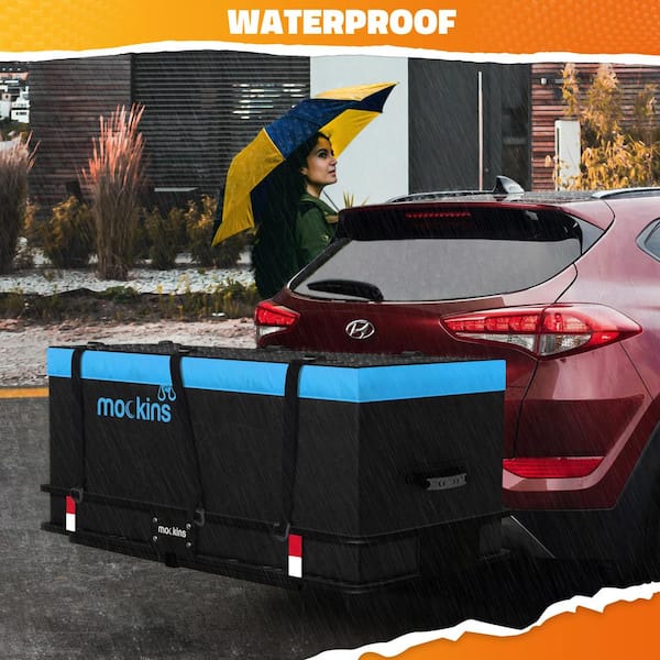 500 lbs. Capacity Hitch Mount Cargo Carrier Set with Folding Shank and 2 in. Raise, Cargo Bag, Net, Straps, Locks - Blue