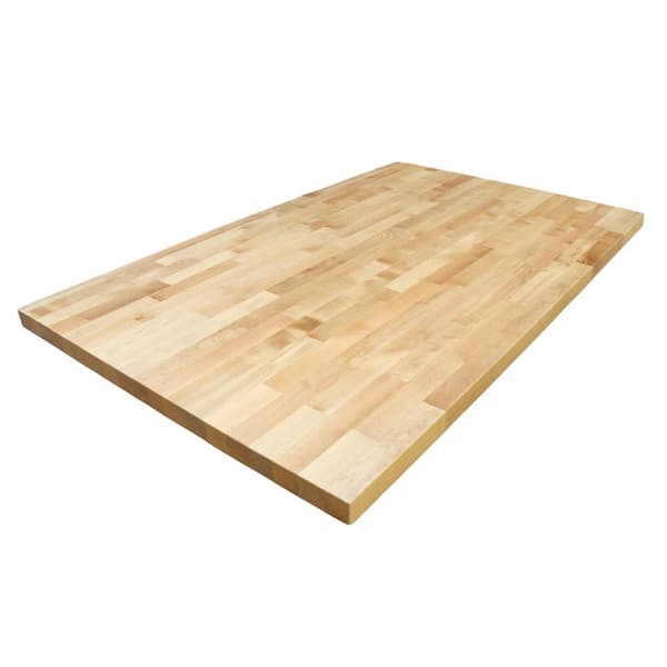 5 ft. L x 30 in. D Unfinished Birch Solid Wood Butcher Block Desktop Countertop With Eased Edge