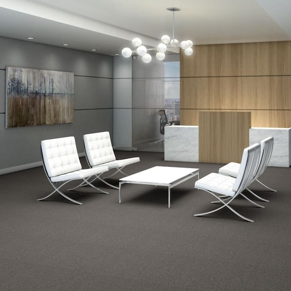 Hampton Gray Residential/Commercial 24 in. x 24 Glue-Down Carpet Tile (20 Tiles/Case) 80 sq. ft.
