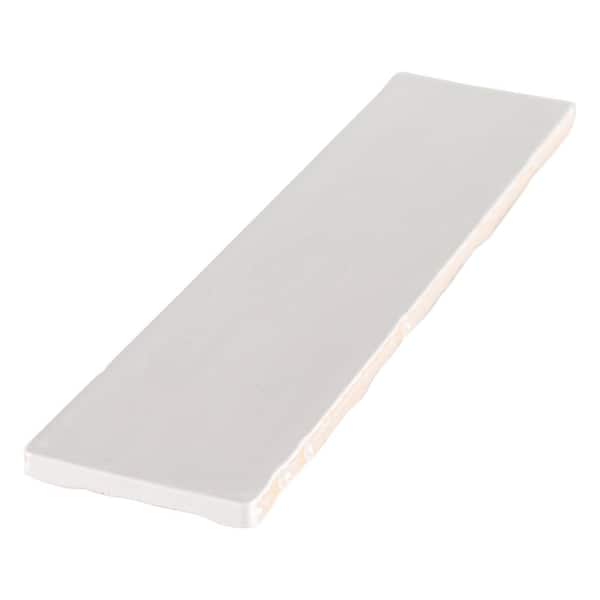 Cotton Blossom White 2.5 in. x 9.75 in. Glossy Textured Ceramic Wall Tile (5.38 sq. ft./Case)
