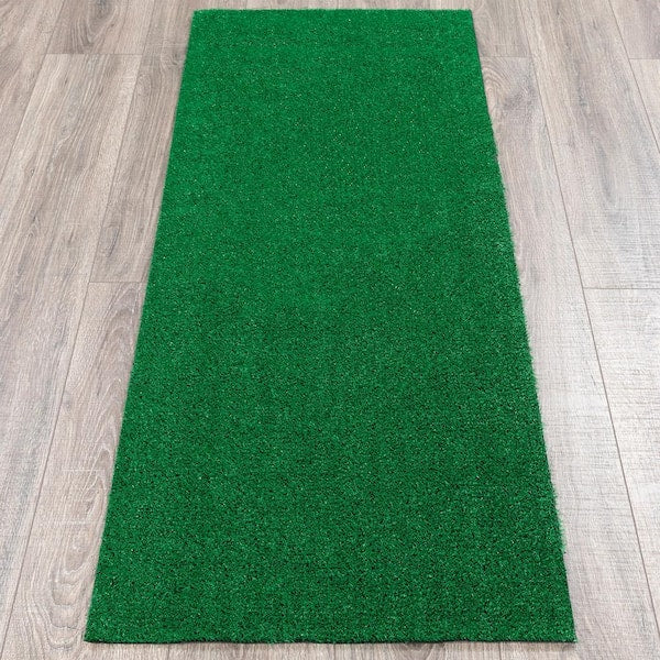 Garden Grass Collection 2 ft. x 5 ft. Green Artificial Grass Rug