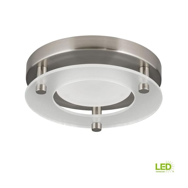 5.5 in. Flush Mount Collection 10.5-Watt Brushed Nickel Integrated LED Flush Mount