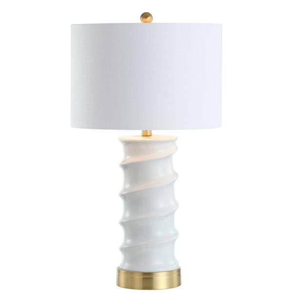 Taipei 28 in. White/Gold LED Table Lamp
