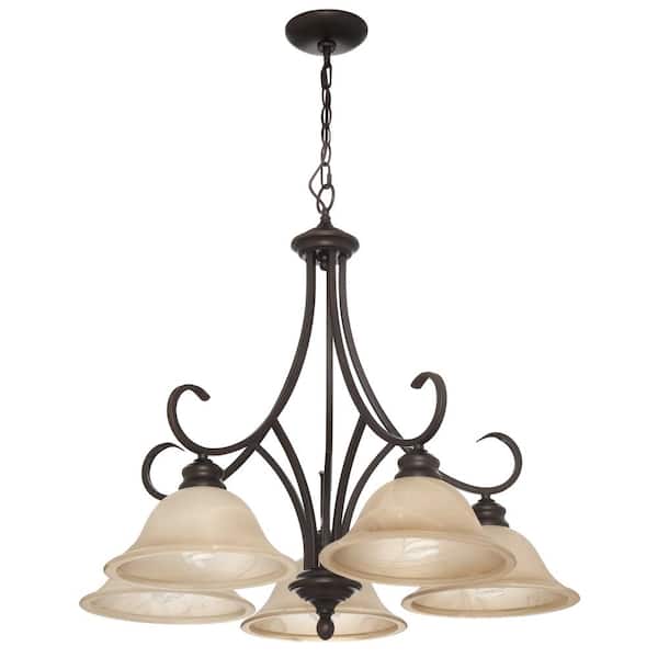 Lancaster Collection 5-Light Rubbed Bronze Chandelier