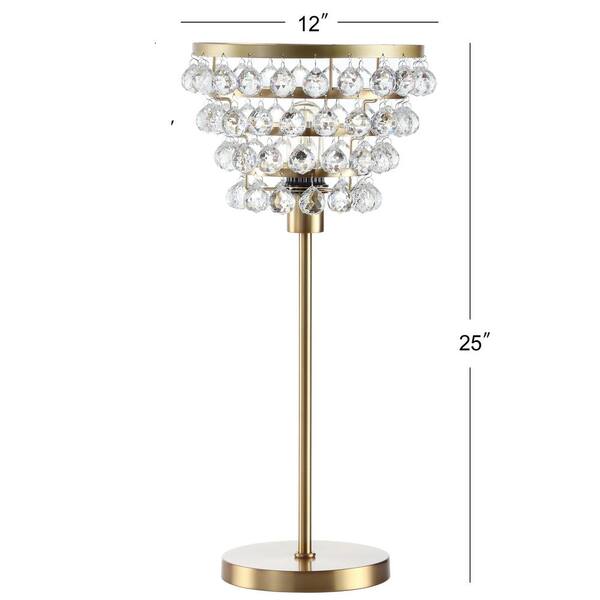 Buckingham 25 in. Brass Gold/Clear Crystal/Metal Table Lamp