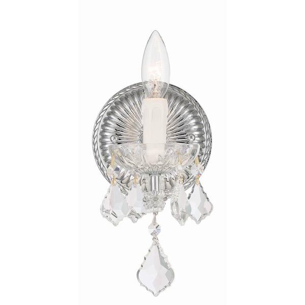 Maria Theresa 5 in. 1-Light Polished Chrome Wall Sconce