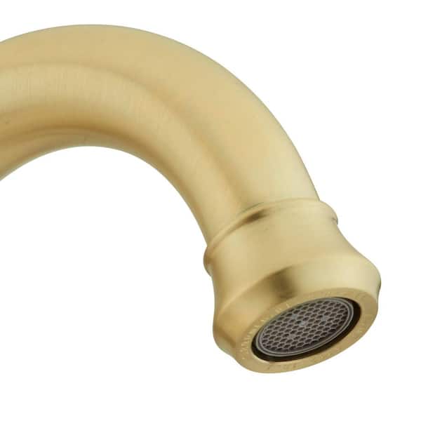 Lyndhurst Double-Handle Bridge Kitchen Faucet With Side Sprayer in Matte Gold