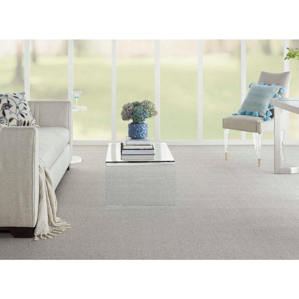 Cornerstone - Quarry - Gray 13.2 ft. 42 oz. Wool Loop Installed Carpet