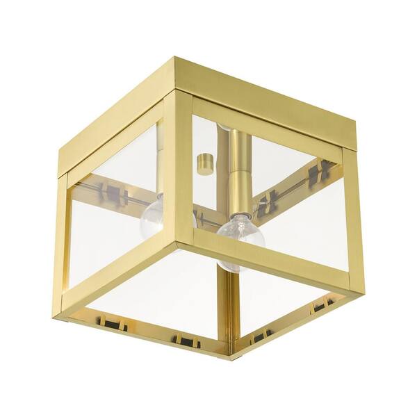 Nyack 2 Light Satin Brass Flush Mount Light