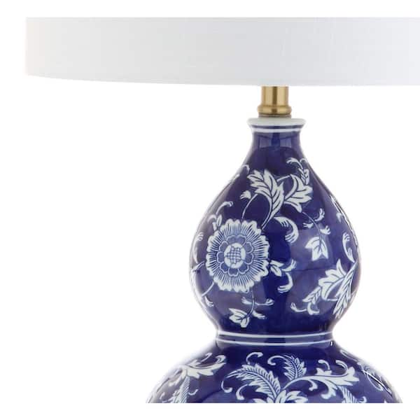 Lee 27 in. H Blue/White Ceramic Chinoiserie Table Lamp