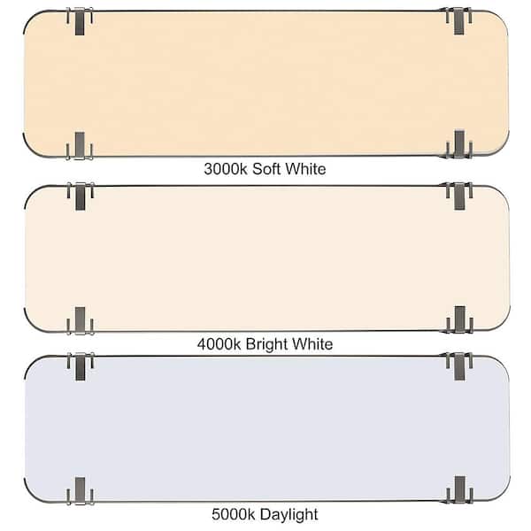 Mission Industrial 48 in. x 15 in. Brushed Nickel Adjustable CCT LED Flush Mount Ceiling Light 5500 Lumens Dimmable