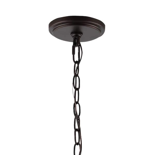 Silas 19 in. 3-Light Rustic Farmhouse Iron LED Pendant, Oil Rubbed Bronze