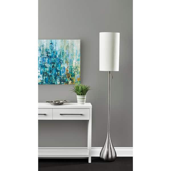 Christina 68 in. H Brushed Steel Floor Lamp