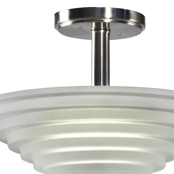 Solomon 18-Watt Satin Nickel Integrated LED Ceiling Semi-Flush Mount