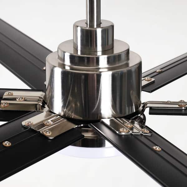 72 in. Modern Integrated LED Brushed Chrome Ceiling Fan with Light and Remote Control