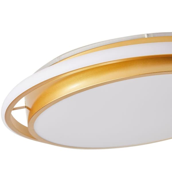 17.7 in. 2-Light Gold Unique/Statement LED Flush Mount Home Hollow Design Ceiling Lighting