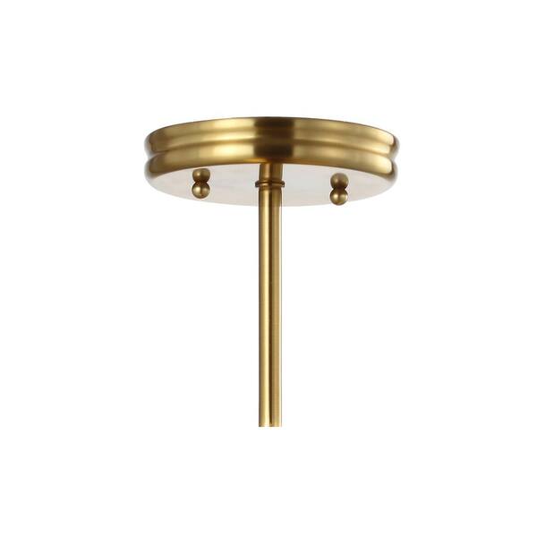 Cisco 11.75 in. Brass Gold Iron Modern Farmhouse Shade LED Pendant