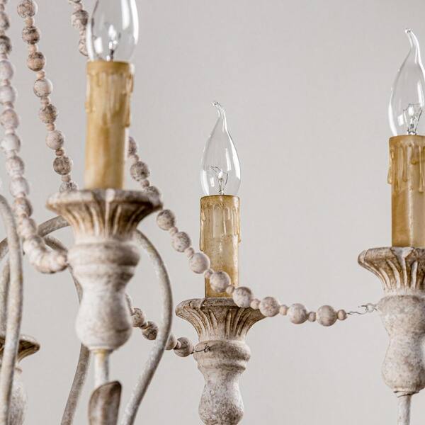 Billiter 6-Light Gray Chandelier Candle Style Wood