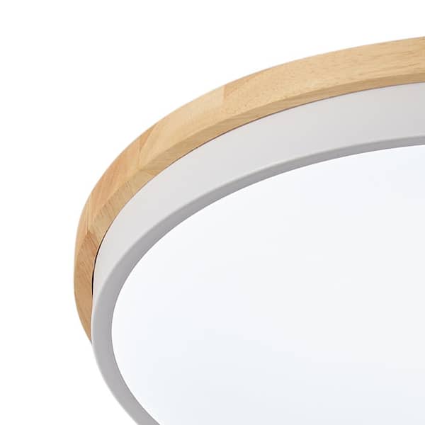 16.5 in. 1-Light Modern Minimalist Smart Circle 25Watt LED Flush Mount Ceiling Light