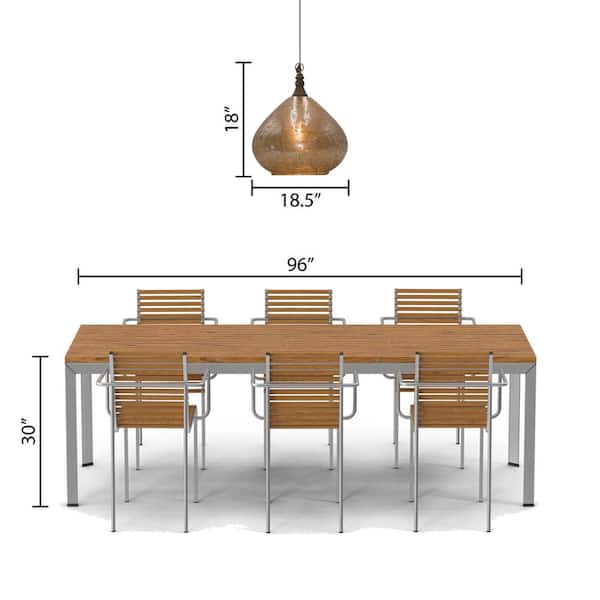 Alicante 1-Light Copper Hanging Pendant with Glass and Metal Shade