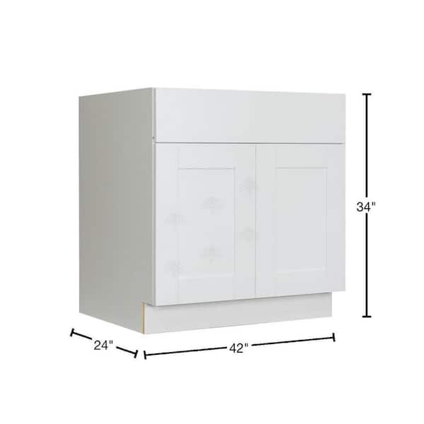 Anchester Assembled 42 in. x 34.5 in. x 24 in. Base Cabinet with 2-Door and 1-Drawer in Classic White