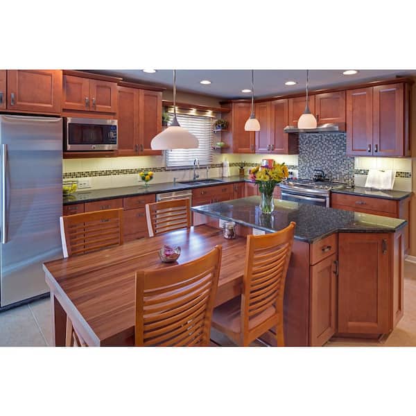 8 ft. L x 25 in. D x 1.5 in. T Finished Walnut Solid Wood Butcher Block Countertop With Square Edge