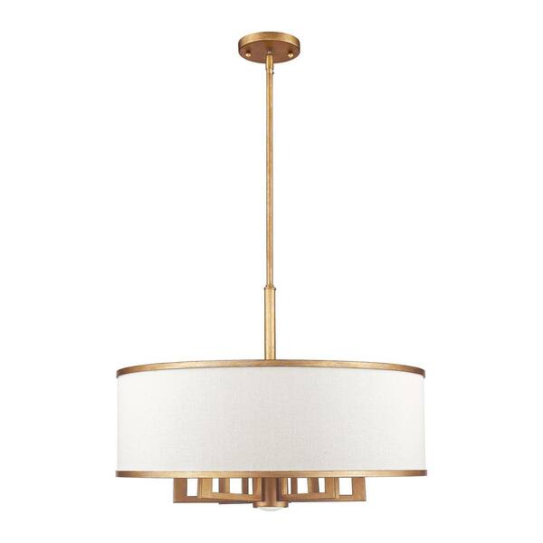 Cameron 7 Light Hand Painted Antique Gold Leaf Chandelier