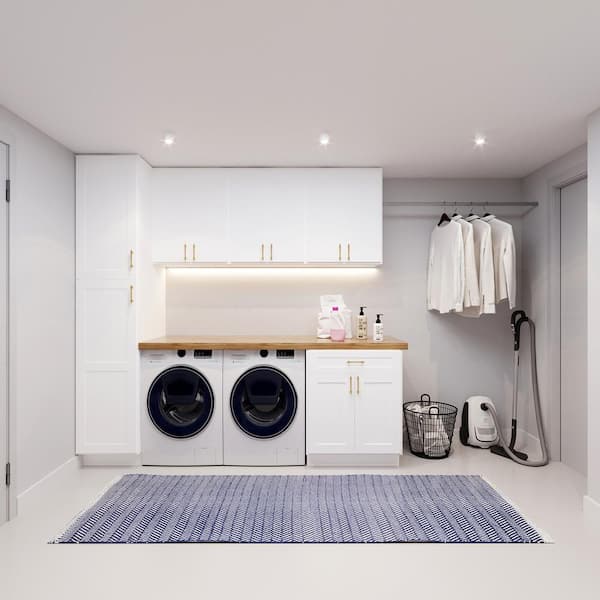 24 in. W X 12 in. D X 42 in. H in Shaker White Plywood Ready to Assemble Wall Kitchen Cabinet