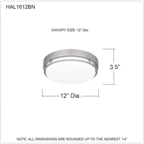 Hale 12 in. 1-Light Brushed Nickel LED Flush Mount
