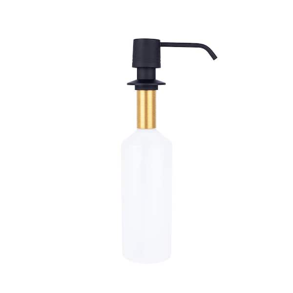 Deck-Mounted Soap Dispenser with Straight Nozzle in Matte Black