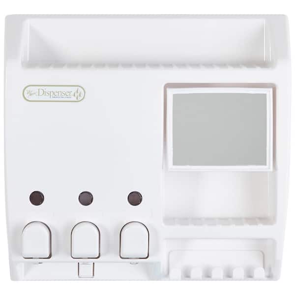 Ulti-Mate 3-Dispenser in White with Mirror