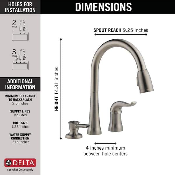 Kate Single-Handle Pull-Down Sprayer Kitchen Faucet with MagnaTite Docking and Soap Dispenser in Stainless