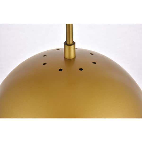 Timeless Home Ellie 1-Light Brass Pendant with Frosted Glass Shade