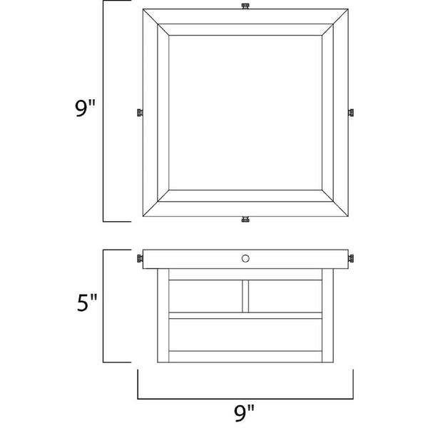 Coldwater 9.25 in. Wide Black 2-Light Outdoor Flush Mount