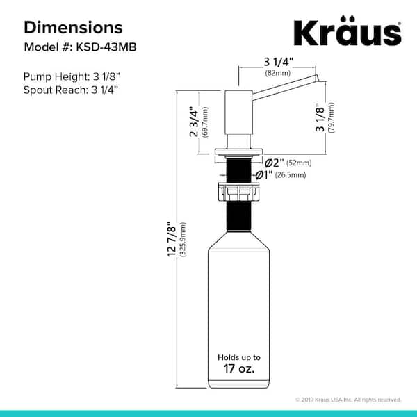 Kitchen Soap and Lotion Dispenser in Matte Black