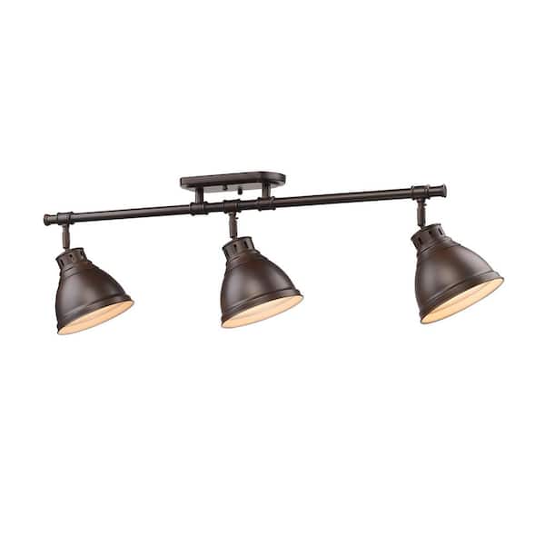 Duncan 3-Light Rubbed Bronze Semi-Flush Mount